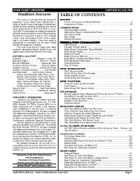 Captain's Log #53: Table of Contents