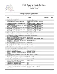 Health Resource Ctr. Library Catalog