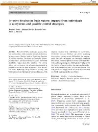 Invasive Bivalves in Fresh Waters: Impacts from Individuals to Ecosystems and Possible Control Strategies