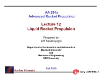 Lecture 12 Liquid Rocket Propulsion