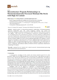 Microstructure–Property Relationships in Thermomechanically Processed Medium-Mn Steels with High Al Content
