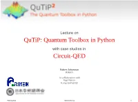 Qutip: Quantum Toolbox in Python