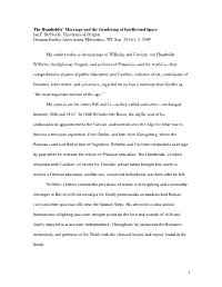 1 the Humboldts' Marriage and the Gendering of Intellectual Space Ian
