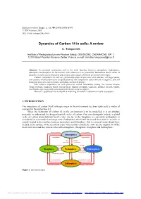 Dynamics of Carbon 14 in Soils: a Review C