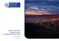 Greater Cape Metro Regional Spatial Implementation Framework Final Report July 2019