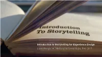 Introduction to Storytelling