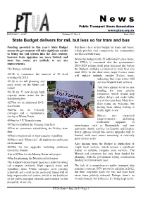 June 2015 State Budget Delivers for Rail, but Less So for Tram and Bus
