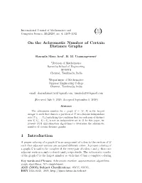 On the Achromatic Number of Certain Distance Graphs 1 Introduction