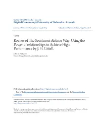 Review of the Southwest Airlines Way: Using the Power of Relationships