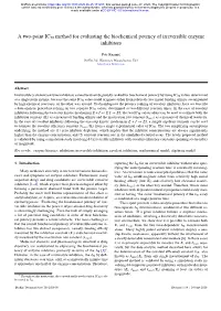 A Two-Point IC50 Method for Evaluating the Biochemical Potency of Irreversible Enzyme Inhibitors