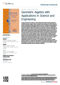 Geometric Algebra with Applications in Science and Engineering