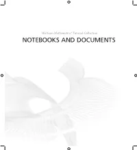 Mathematica Tutorial: Notebooks and Documents