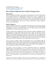 Role of District Magistrate Move with the Changing Times