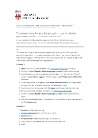 Troubleshooting Rosetta Stone Log-In Issues on Mobile