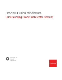 Understanding Oracle Webcenter Content