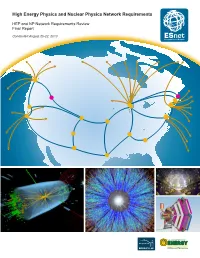High Energy Physics and Nuclear Physics Network Requirements