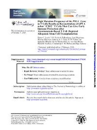 High Mutation Frequency of the PIGA Gene in T Cells Results In