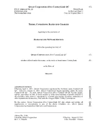 Qwest Corporation D/B/A Centurylink QC (C) P.U.C