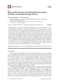 Responsible Design for Sustainable Innovation: Towards an Extended Design Process