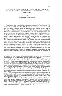 321 a Juridical Chapter in the History of the Order
