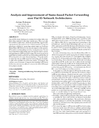 Analysis and Improvement of Name-Based Packet Forwarding