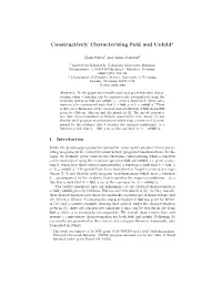 Constructively Characterizing Fold and Unfold*