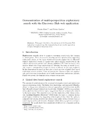 Demonstration of Multi-Perspectives Exploratory Search with the Discovery Hub Web Application