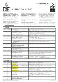 Expedition Kit List