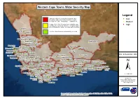 Legend High Risk: Water Demand and Availability Under (! Threat That Requires Urgent Interventions in Resource Low Development and Infrastructure Establishment