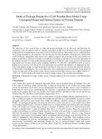 Study of Package Design for a Craft Wooden Boat Model Using Corrugated Board and Natural Extract to Prevent Termites