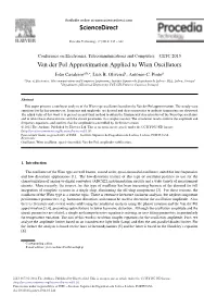 Van Der Pol Approximation Applied to Wien Oscillators João Casaleiroa,B,∗, Luís B