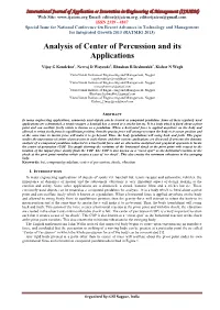 Analysis of Center of Percussion and Its Applications