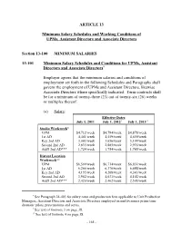 ARTICLE 13 Minimum Salary Schedules and Working Conditions