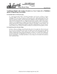 Combining Digital with Analog Circuits in a Core Course for a Multidisciplinary Engineering Curriculum