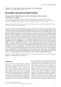 Ecosystem Services Provided by Bats