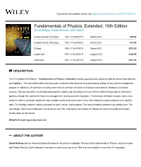 Fundamentals of Physics Extended, 10Th Edition