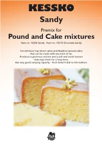 Pound and Cake Mixtures Item No