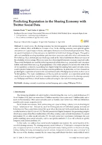 Predicting Reputation in the Sharing Economy with Twitter Social Data