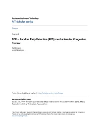 Random Early Detection (RED) Mechanism for Congestion Control