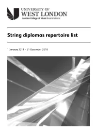 String Diplomas Repertoire List