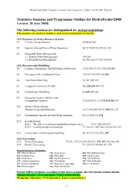 Tentative Sessions and Programme Outline for Hydropredict2008 Version: 28 June 2008)