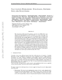 Vaccination Worldwide: Strategies, Distribution and Challenges