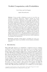 Verified Computation with Probabilities