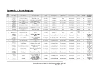 Appendix 2 Asset Register