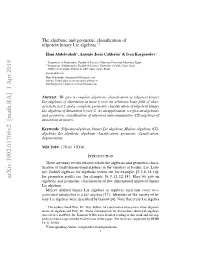 Arxiv:1902.01706V2 [Math.RA] 1 Apr 2019 O Emti Eut E,Freape 6 ,1,1,1] He N Dimensional 14]