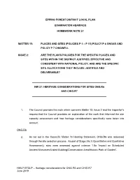 Heritage Considerations for ONG.R6 and CHIG.R7 June 2019 EPPING