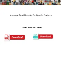 Imessage Read Receipts for Specific Contacts
