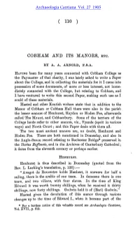 Cobham and Its Manors, Etc
