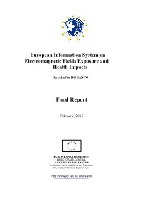 European Information System on Electromagnetic Fields Exposure and Health Impacts