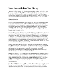 Interview with Bob Van Lierop